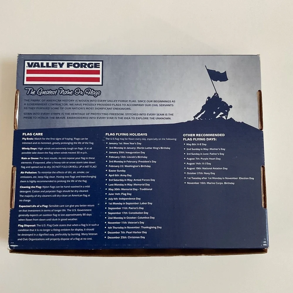 Valley Forge Perma-Nyl American Flag 3' x 5' Sewn Outdoor 100% Nylon 35211000-LK